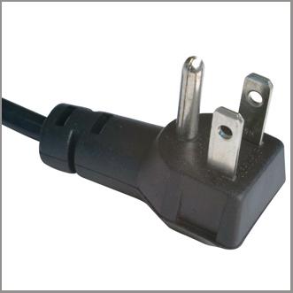 China North American power cord with UL Nema 5-15p angled plug for sale