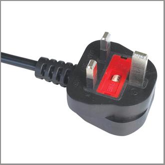 China UK flexible cord BS approved power cord with moulded fused plug for sale