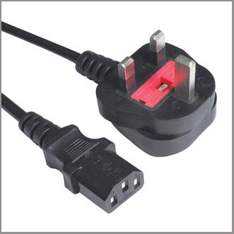 China BSI power cord with C13 female plug, UK power supply cord with non-rewirable plug ASTA app for sale