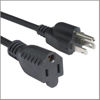 China American extension cord with Nema 5-15P to 5-15R plug, SJTW flexible cables for sale