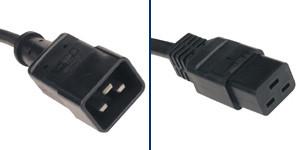 China IEC320 C19 to C20 power cables extension cords connection cables for sale