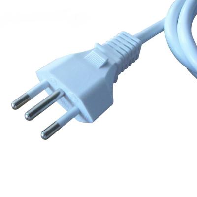 China Brazil white Power cable with INMETRO plug, Brasil home appliance power supply cords for sale