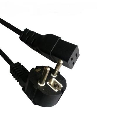 China VDE approved European C19 power cord, German schuko plug for sale