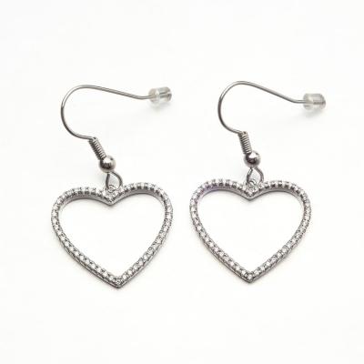 China Fashion Jewelry Women Heart Drop Earrings High Quality Zircon Stud Earrings for sale