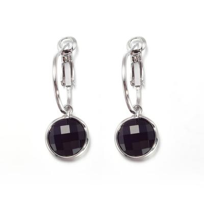 China Fashion Trendy Women's Jewelry Glass Stone Earrings Clip On Earrings for sale