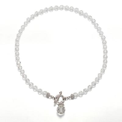 China FASHION Best Selling 8mm/14mm Clear Glass Faceted Beads Necklace T Bar Jewelry Necklace for sale