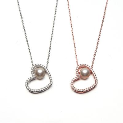 China NEW Fashion Bead Fashion Glass Heart Pendant Necklace for sale