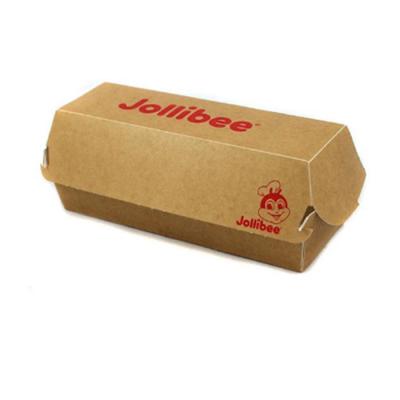 China Disposable take away printed logo brown kraft paper dot hot box for sale for sale