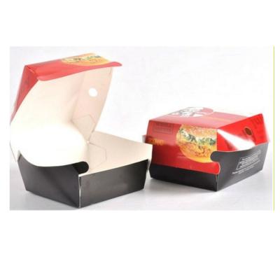 China Disposable Safe Healthy Eco - Friendly Paper Hamburger Box Custom for sale