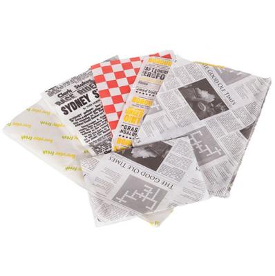 China Greaseproof Printed Food Oil Absorbing Paper For Burger , Printed Butter Paper for sale