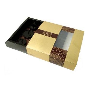 China New style disposable take out jepenese sushi paper box with PLA window for sale