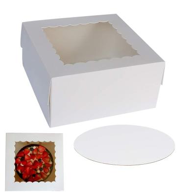 China Disposable Design Customized Logo 4 Inch Cake Box Baking Packaging Portable Transparent Cake Box for sale