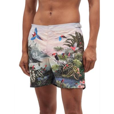 China Anti-wrinkle Beach Shorts Men's Bird Print Swimming Pocket Trunks Summer Swimwear Swimwear Quick Dry Shorts for sale