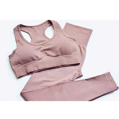 China Lady Workout Clothing Sets 2PCS Breathable Custom Women's Yoga Wear Comfortable Fitness Activewear Ladies Plus Size Yoga Sets for sale