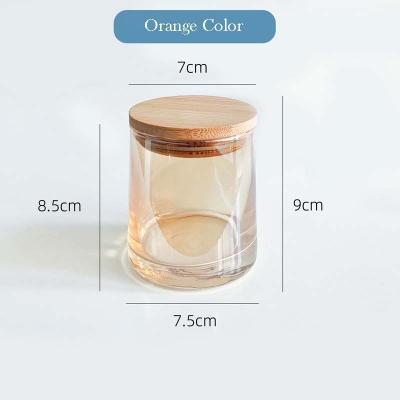 China Gift & Luxury Empty Unique Light Gold Gray Clear Craft 8oz 10oz 250ml 300ml Candle Glass Jar With Lid For Scented Candle for sale