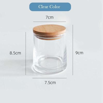 China Gift & Wholesale 8oz 10oz Luxury Empty Lid Candle Glass Jars Craft Logo Customization High Quality Wood For Candle Making Candle Container for sale