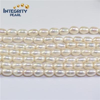 China Freshwater pearl 8mm rice drop freshwater aa cultured pearl constant price strand cheap pearl cultured pearls wholesale for sale