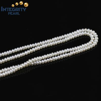 China 3-4mm Loose Freshwater Pearl Pearl Strands Small Size Freshwater Wholesale High Quality Tiny Button for sale