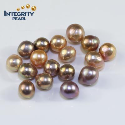 China Big Large Pearl 11-12mm Size 3A Freshwater Half Drilled Natural Luster Baroque Metallic Beads Edison Freshwater Pearls Loose for sale