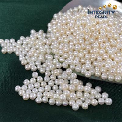 China Freshwater pearl 4-4.5mm aa undrilled without any hole around natural freshwater pearl loose shell pearl supplier for sale