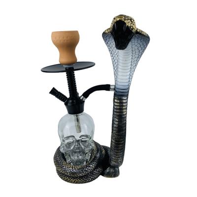 China Stainless Steel Cobra Hookahs Skeleton Portable Shisha Hookah Led Smoking Set for sale