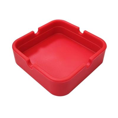 China Promotional Custom Shape KTV Logo Silicone Outdoor Ashtray Square Announcement Gifts High Temperature Resistant Silicone Ashtray for sale