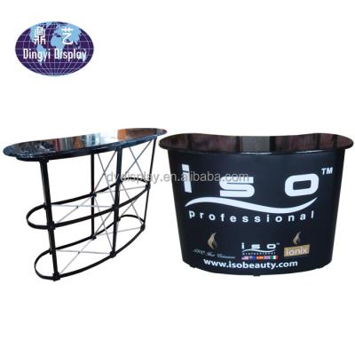 China Aluminum 2x2 curved pop up promotion table with magnetic frame for advertising for sale