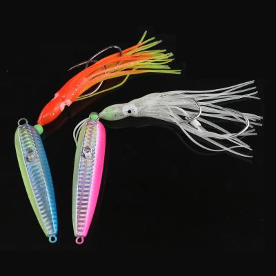 China Luminous lead jigs top wholesale price best lead with skirt lead fish deep sea rubber jig for sale