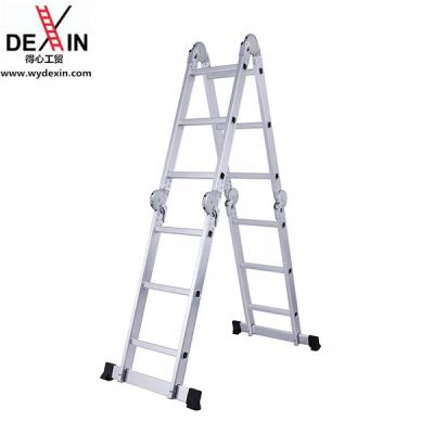 China DX-404 Folding Ladders DX-404 Standard High Quality EN131 Step Platform Ladder Aluminum Escada / Kinder Surprise / Rubber Feet For Ladders for sale