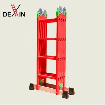 China Folding Ladders Steps Black Green White Color Aluminum Foldable Universal Ladder With Balance Bar for sale