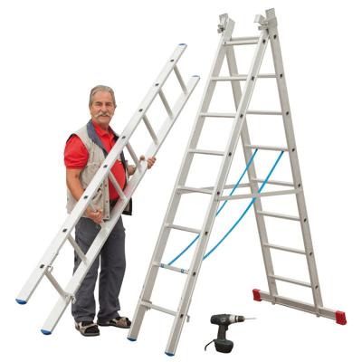 China Telescopic Aluminum Attic Ladder Portable Extending Folding Rope Ladders Folding Step Ladder Safety Ladder Movable Step Ladder for sale