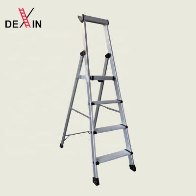 China DX-5600 Folding Ladders 4 Step Household Ladders with Tool Tray for Home and Professional Use Aluminum for sale