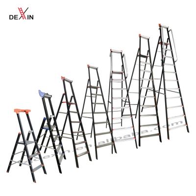 China 9 Series, Ladders DX-9200 Portable Folding Indoor Step Ladders Aluminum Attic Extension Safety Step Ladder With Tools Tray EN131 for sale