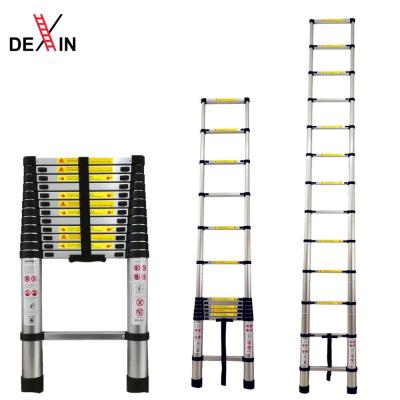 China Folding Ladders 12.5ft Aluminum Telescopic Extension Ladder, One-Button RETRACT Design New Telescoping Ladder for sale