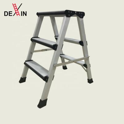 China Folding Ladders 2020 New TWO SIDED Aluminum Lightweight Folding Step Ladder Small Step Stool For RV Kitchen Cabinet for sale