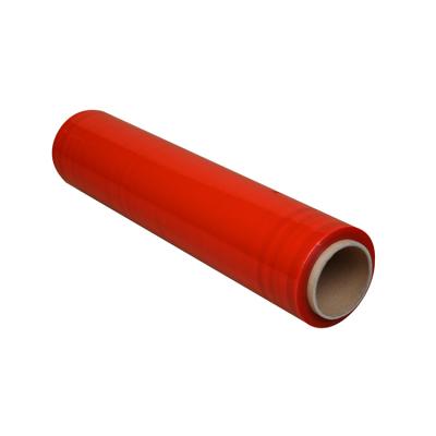 China Moisture Proof Enough Shrink Flexible Red Plastic Stretch Film Meters Low Weight And Density for sale