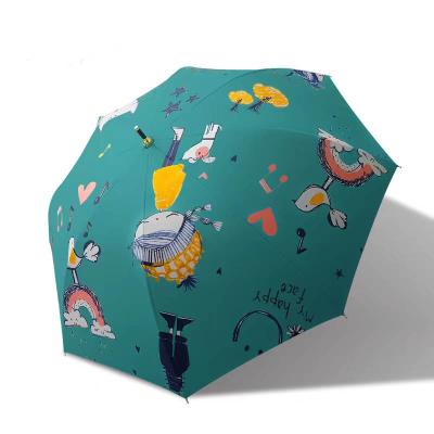 China Chinese Cute Umbrella Girls Automatic Folding Clear Umbrella Rain Sun Women Protect Umbrella UV Paraguas Windproof Parasol for sale