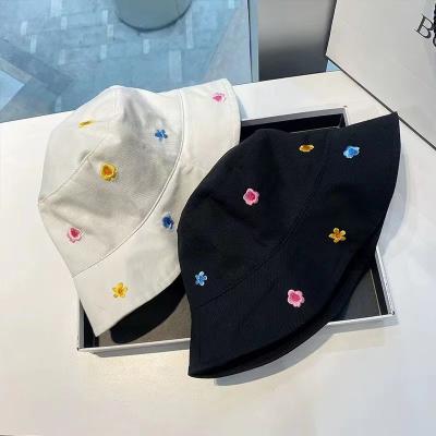 China Custom Logo Wholesale Men Women Adult Umbrella Bucket Hat Unisex Empty Satin Striped Embroidery Logo Pattern Cotton Custom Bucket Hats for sale