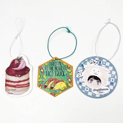 China Hot Selling Flower Series Luxury Custom Perfume Hanging Paper Air Freshener For Car for sale