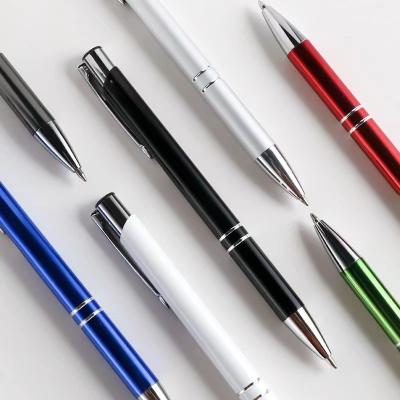 China New Plastic Cheap Metallic Ballpoint Pen Promotional Pen Logo Barrel Customer Footprint Ball Model China Promotional Custom Item Pen Promotional for sale