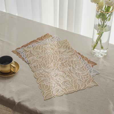 China CLASSIC Rectangle Placemats Leaf Functional Table Mat for Dining Kitchen Restaurant Table Decoration  Place Mat PVC for sale