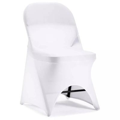 China Modern SUNTQ Wholesale White  High quality spandex folding chair cover fabric for wedding banquet white chair cover for sale