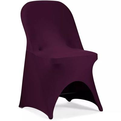 China Modern SUNTQ Wholesale Burgundy High quality spandex folding chair cover fabric for wedding banquet white chair cover for sale