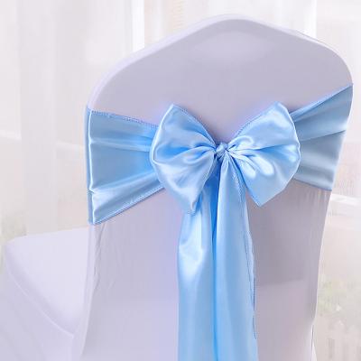 China Tear-Resistant Chiffon Chair Sashes Bows for Wedding Reception- Universal Elastic Chair Cover Bands with Buckle Slider for Banquet for sale