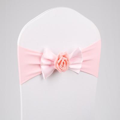 China Tear-Resistant Chair Sashes Bows for Wedding Reception- Universal Elastic Chair Cover Bands with Buckle Slider for Banquet for sale