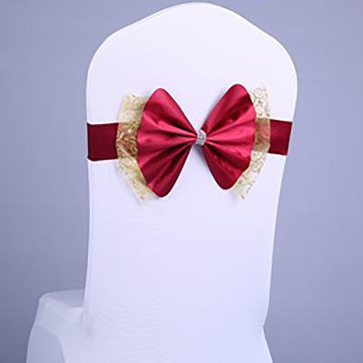 China Tear-Resistant Chair Sashes Bows for Wedding Reception- Universal Elastic Chair Cover Bands with Buckle Slider for Banquet for sale