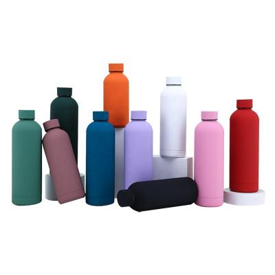 China Sustainable SUNTQ Tasse Copo Spray Rubber Painted Stainless Steel Sport Yoga Bottle Botellas De Agua Stainless Steel Sport Water Bottles for sale