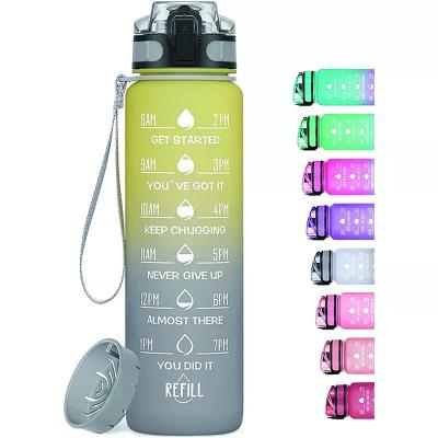 China Sustainable 32oz Water Bottle with Time Marker Carry Strap Leak-Proof Tritan BPA-Free Portable for Fitness Gym Camping Outdoor Sports for sale