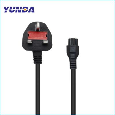 China Computer 4.95Ft UK Plug In Three Prong Figure-8 Power Cord - Non-Polarized European Power Cord With Standard Fused Plug Power Cables for sale