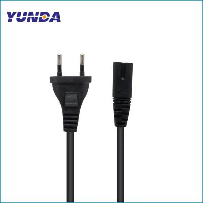 China Computer 2 Prong EUR Plug Computer Power Cord , Computer Monitor TV Replacement Power Cord For Laptop / Notebook for sale